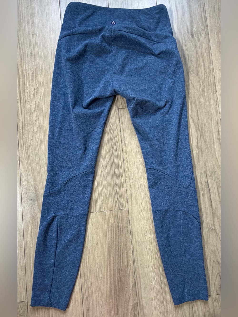 PRANA Heather Blue Moto Athletic Leggings Soft Pointe Knit Sz Medium